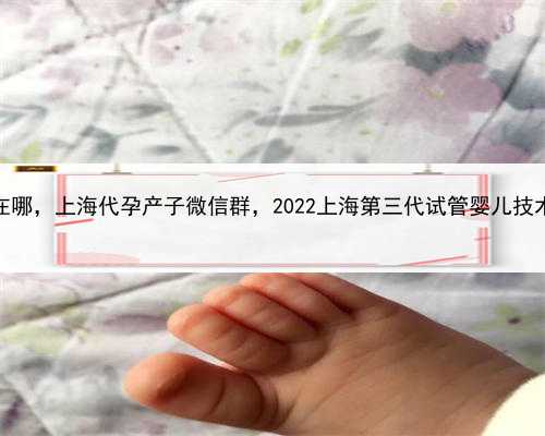 代孕公司在哪，上海代孕产子微信群，2022上海第三代试管婴儿技术怎么样？